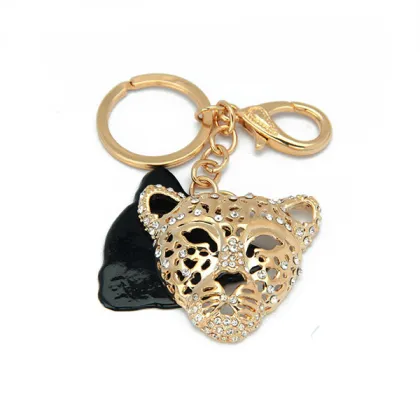 18K Gold Hollow Alloy Tiger Metal Personalized Key Rings