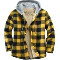 Herren -Flanellhemdjacke mit Kapuze