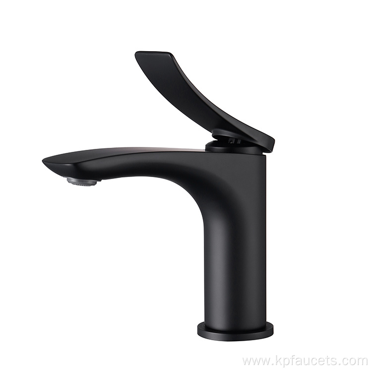 Black Handle Chrome Body Bathroom Basin Faucet