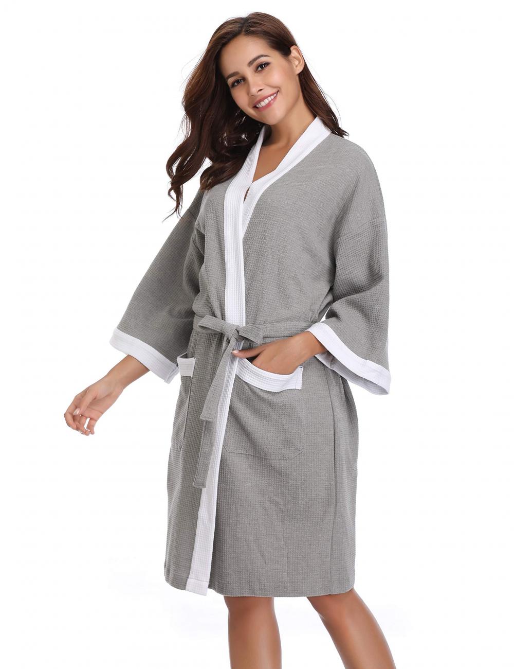 Men Womens Lightweight Kimono Robes Bathrobe Sleepwear