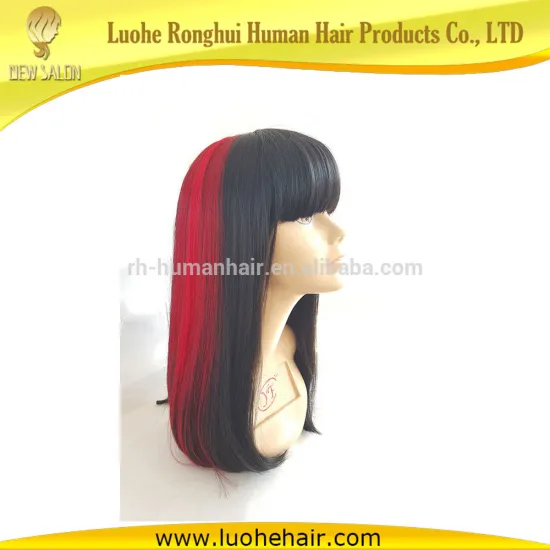 High quality high temperature fiber two tone color synthetic pary wigs