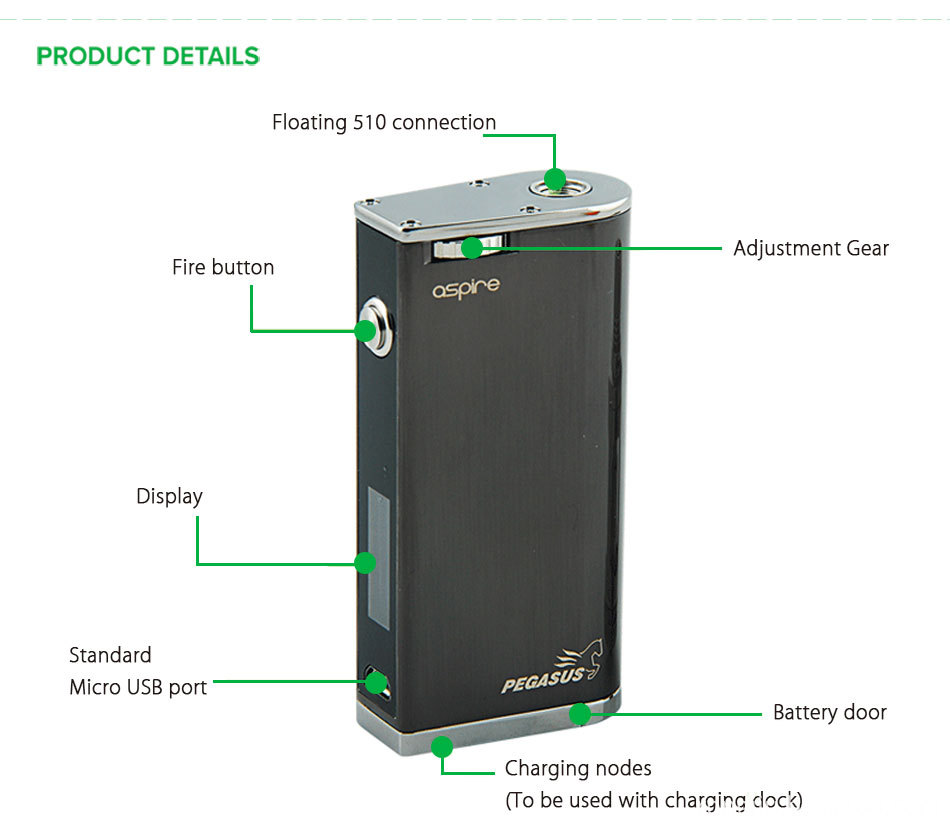 Aspire Pegasus Vw / Tc กล่อง Mod Tc 70w บุหรี่ E คุณภาพสูง Aspire Pegasus  Vw / Tc กล่อง Mod Tc 70w บุหรี่ E บน bossgoo.com