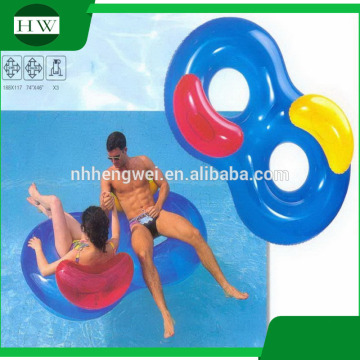 8 shaped PVC Inflatable Swimming Ring for two persons water ring 8 shaped double inflatable swim ring air tube with pillow for