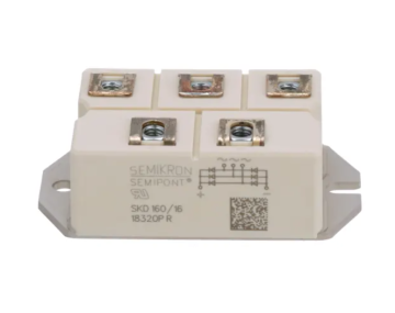 Semikron SKD 160/16 Paket Jembatan Diode, 1600V, 205A, G 37 Paket, Tiga Fase, 1.65V