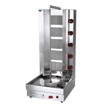 Automatisk rostfritt stål Kebabgrill &amp; shawarma-maskin med 5-brännare