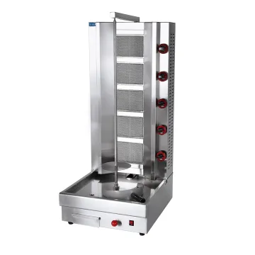 Automatic Stainless Steel Kebab Grill & Shawarma Machine with 5-Burners