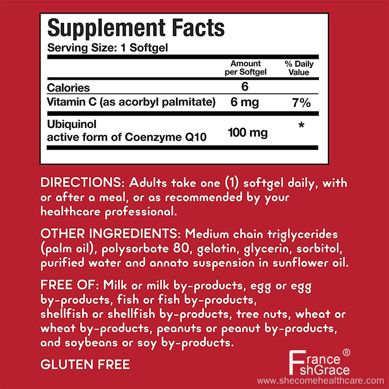 High Quality Coq10 Superior Natural Supplement Coq10 Softgel