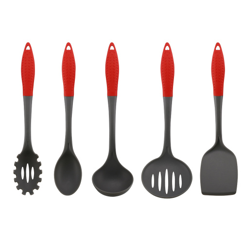 New Style Rubber Handle Nylon Kitchen Utensil Set