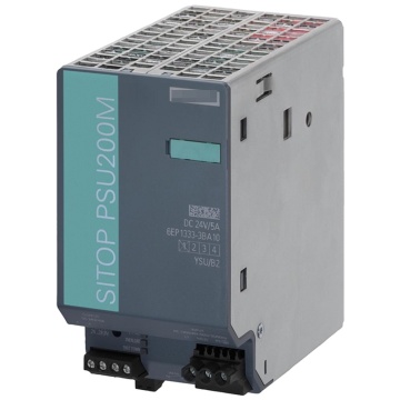 Πρωτότυπη Siemens 6EP1333-3BA10 AC/DC DIN RAIL PELING PSU με φάση 1-2, έξοδο 4V 5A και είσοδο 120-230V/230-500V