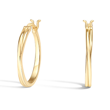 14k အဝါရောင်ရွှေနှလုံး hoop နားကပ်
