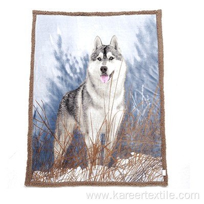 Super soft wolf blanket warm wildanimal micro blanket