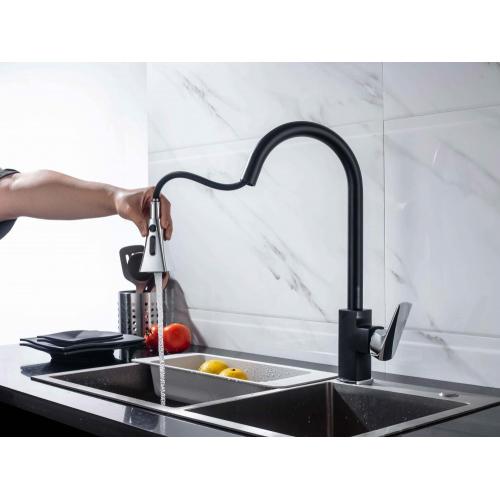 Modern Style Brass Pull Down Sink Kitchen Faucet