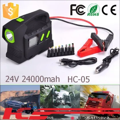 Rechargable Emergency Multifunctional power bank 24V car jump start