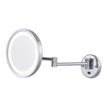 Dual-arms extending bathroom mirror with lights