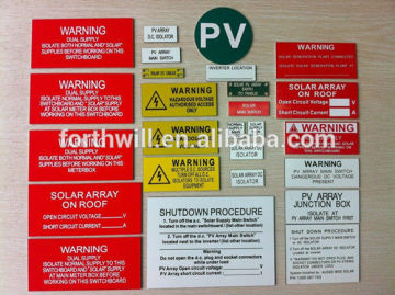 PV Solar Warning Label with Factory Price