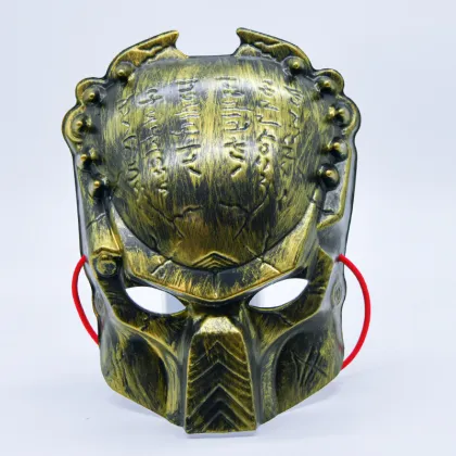 Predator Silver Mask with Red Ribbon