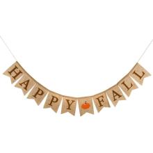 Happy Fall Pumpkin Burlap Banner