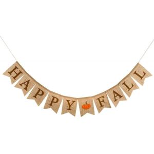 Happy Fall Pumpkin Burlap Banner