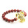 Red Jasper 8MM Round Beads Stretch Gemstone Bracelet with Diamante alloy rabbit Piece