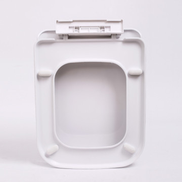 White Plastic Molded Smooth Square Toilet Cover