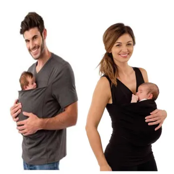 Family Matching Kangaroo T-Shirts for Women, Men, and Plus Size with Pocket - S to 3XL
