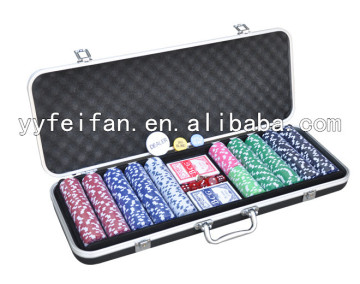 500pcs premium poker chip set, poker set with custom design