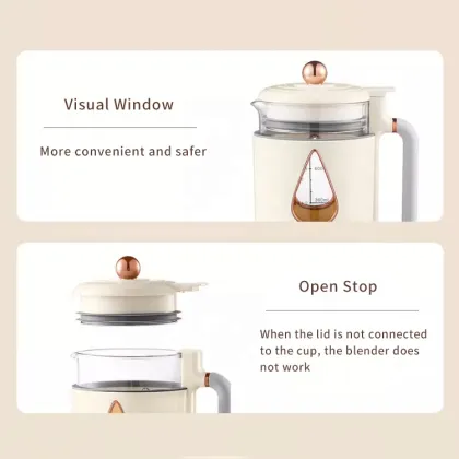 Automatic Almond Milk Maker with Auto Clean Glass for Homemade Soy and Oat Milk