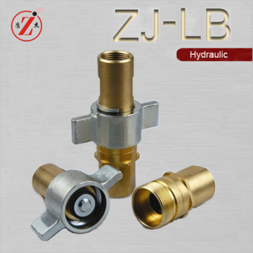 Brass wing nut hydraulic quick disconnect hose end fitting
