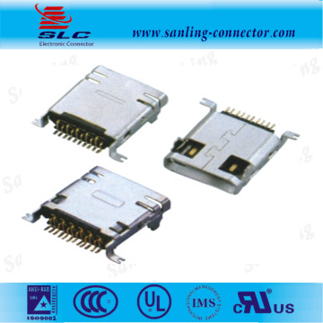 USB Connector 5Pin Female Mini Micro vertical USB Connector