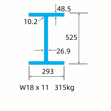 ผลิตภัณฑ์ที่กำหนดเอง A36 A572GR50 A572B GR50 เกรด H Beam W18 X 11 525*293*26.9*48.5*10.2