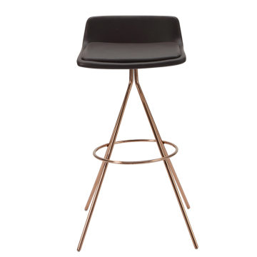 Contemporary Black Leather Counter Height Bar Stools with Metal Legs from Hotel Restaurant Suppliers