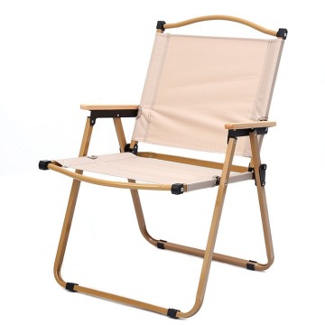 Wood Grain Portable Aluminum Folding Camping Chair for Wholesale