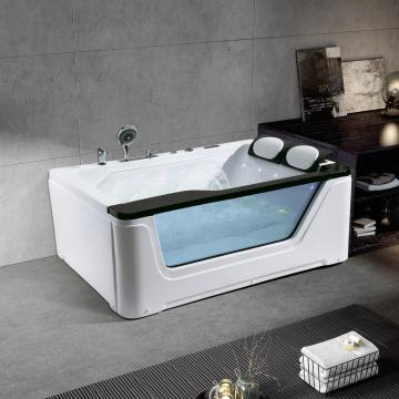 Large Acrylic Bathtubs with Soft Black and White Finishes for Hotels