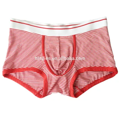 Hot sale bamboo men boys underwear young boys underpants strip boxers high fashion strip underwear