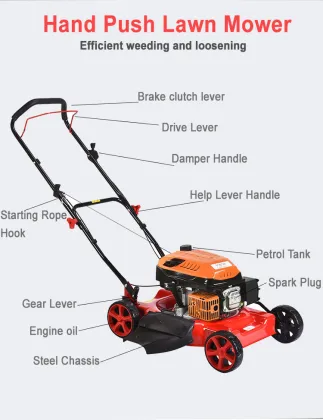 22inch hand push garden tools and lawn mower