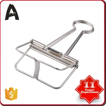 51mm creative metal hollow big size standard silver ring Binder Clips fold back binder clip