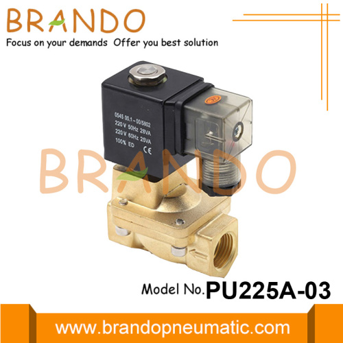 3/8 `` 24VDC PU225A-03 شاكو نوع صمام الملف اللولبي النحاسي