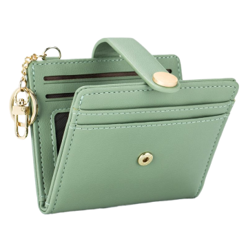 Minimalist Slim Wallet for Women with RFID Blocking Bifold Credit Card Holder, Zipper Coin Pocket, ID Window, and Keychain