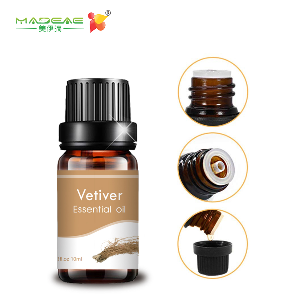 10ml Vetiver Mafuta Muhimu ya Kusafisha Diffuser ya Massage ya Ngozi