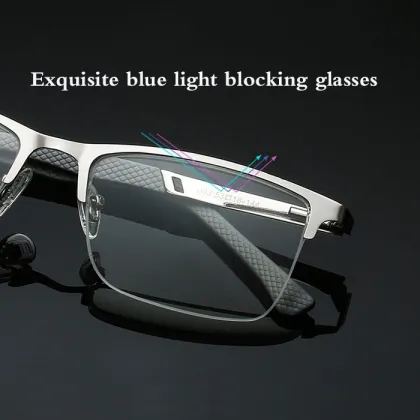 2024 Fashionable Anti Blue Light Eyewear: Progressive Reading Glasses with Metal Frames