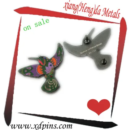 Gold USA eagle wing shaped metal pin badge
