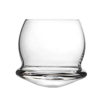 Spherical Spinning Crystal Brandy Snifter Glass