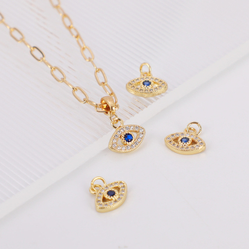 ins style zircon evileye 18k الذهب مطلي طويل الأمد قلادة