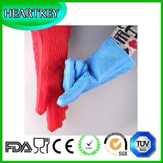 Silicone Heat Resistant Grilling BBQ Gloves Thickened for Barbecue, Oven Baking, Smoking and Cooking Potholder