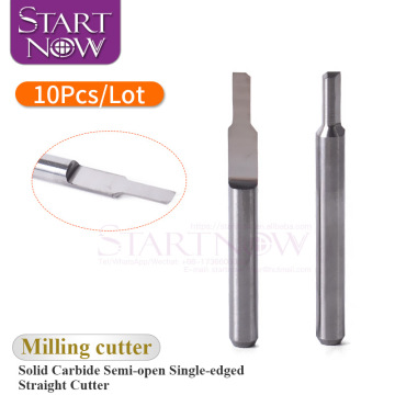Startnow 10PCS Engraving Bit PCB 3.175mm Shank Semi-Open One Edge Milling Cutter