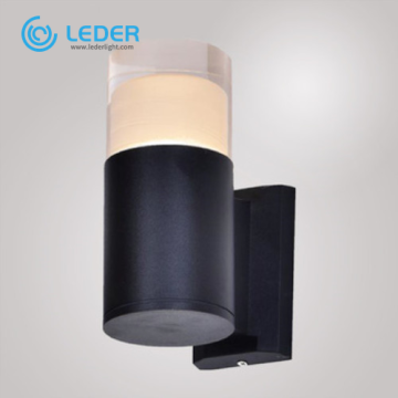 LEDER Up, lámpara de pared LED para exteriores en blanco y negro