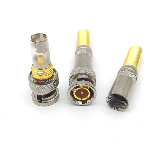 Screw-on Solderless BNC Male Plug Coaxial Cable Connector