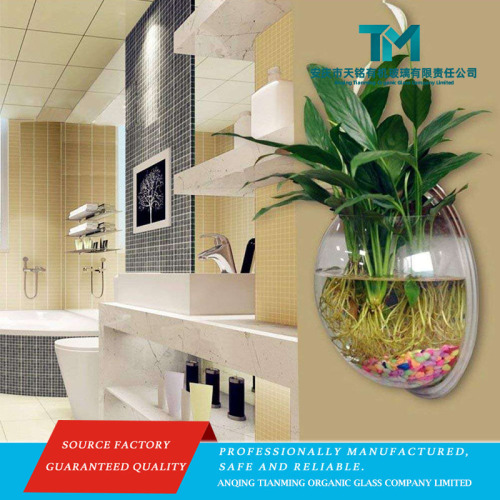 Pote elegante de acrílico transparente com design de aquário