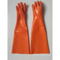 オレンジ色のPVC顆粒防水手袋60cm