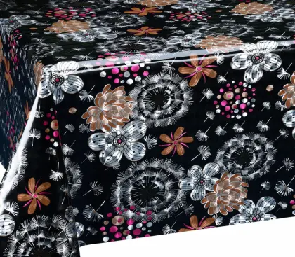 Double Face Emboss printed Gold Silver Tablecloth Costco